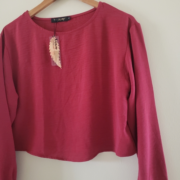 RoyLamp BNWT Cropped Long Sleeve Blouse - S - Picture 6 of 11